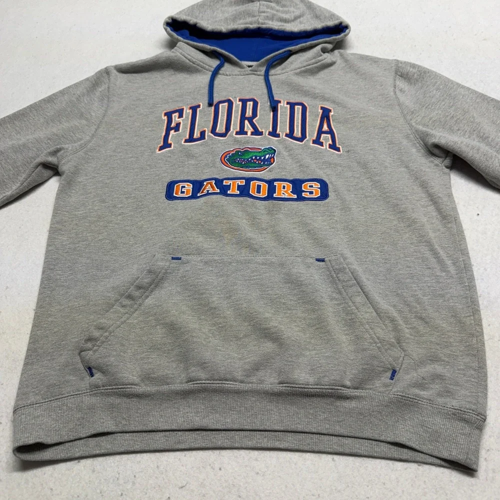 Florida Gators Pullover Hoodie Mens Large Grey Y2K NCAA College‎ Sweatshirt